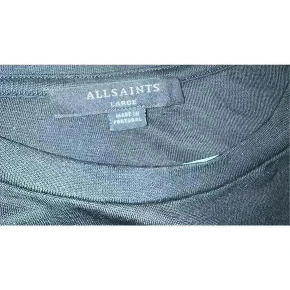 ALLSAINTS black  long sleeve sz L round Neck Minimalist Monochrome Casual - Picture 3 of 5